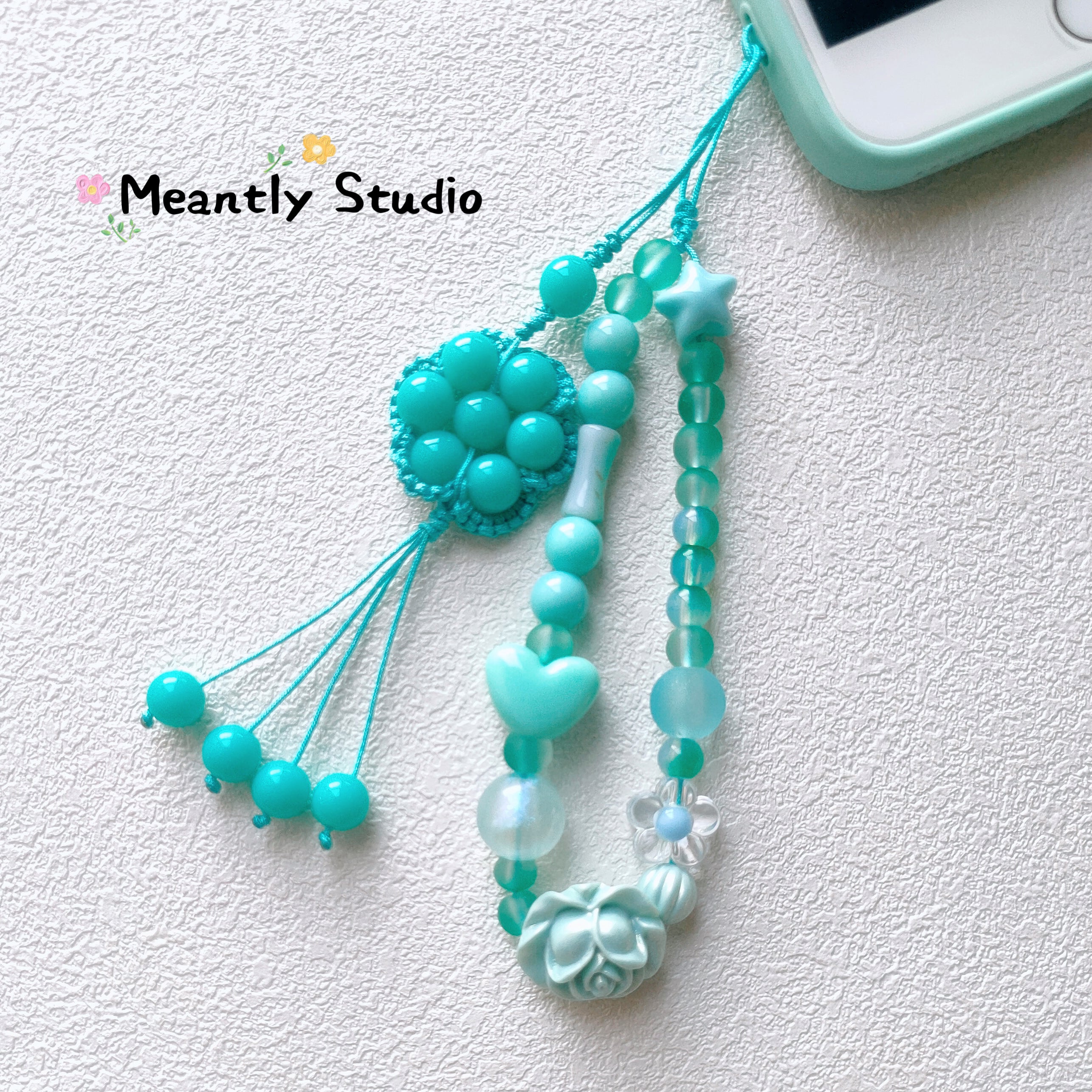 Sun Lucky Flower Phone Charm Strap, Multicolor Beaded Handmade Keychain, Lucky Pendant for Phone, Bag, Car, or Gift, Custom Beaded Charm