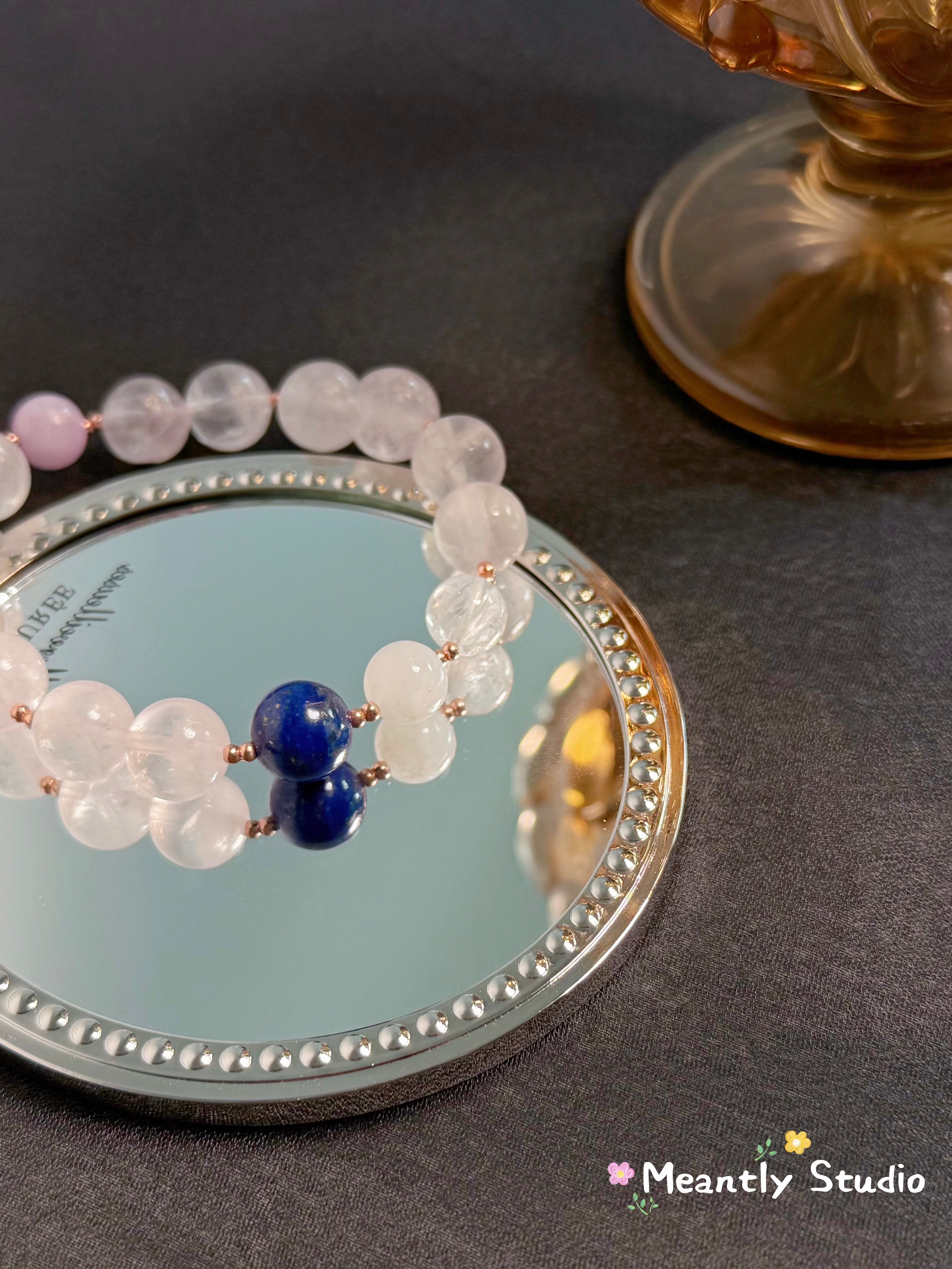 The Queen’s Bracelet Collection 7 |Rose Quartz, Lapis Lazuli, Moonstone, Lepidolite Bracelet – inner calm
