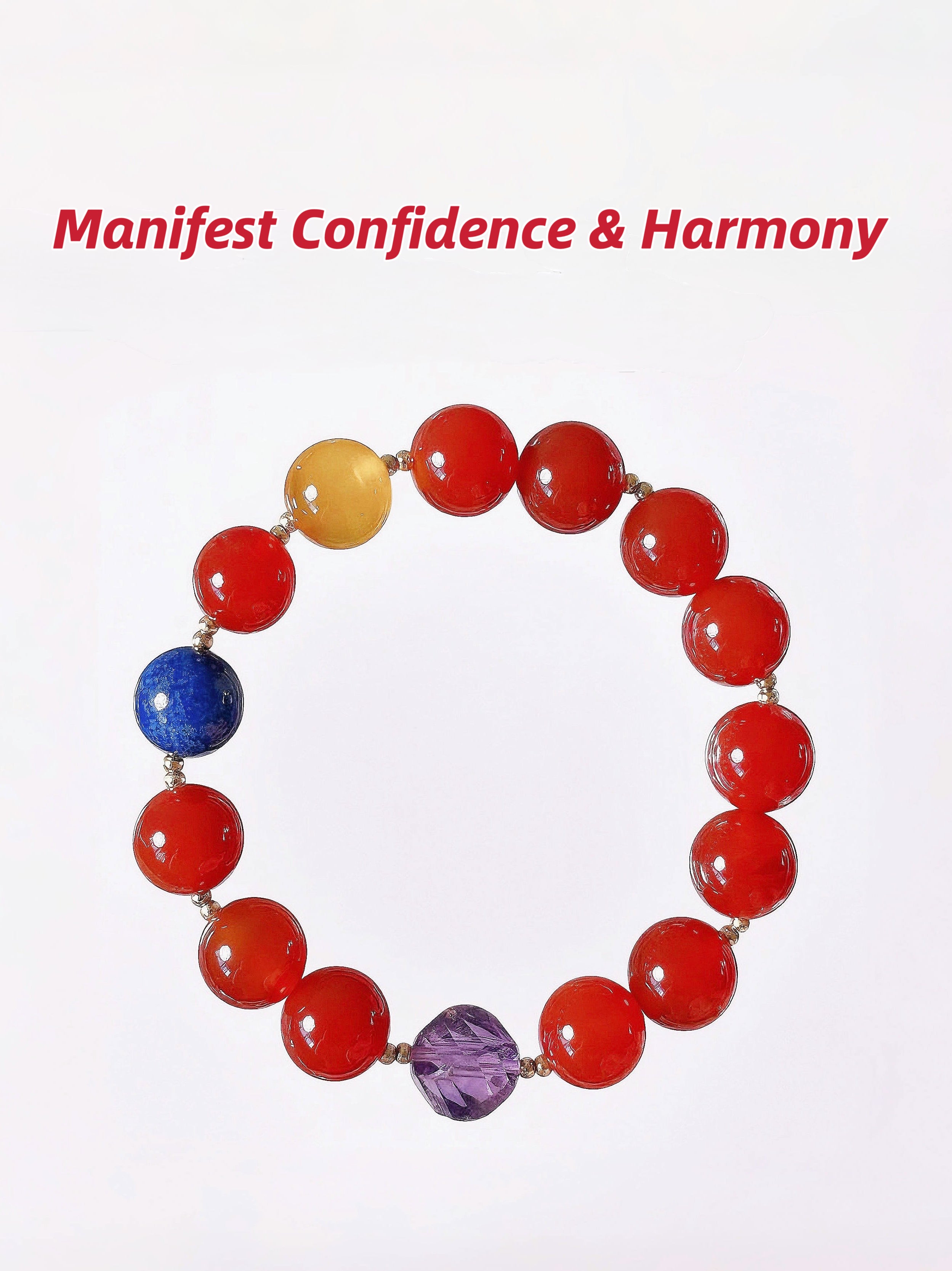The Queen’s Bracelet Collection 1 | Red Agate, Lapis Lazuli, Yellow Agate Bracelet –Confidence and harmony