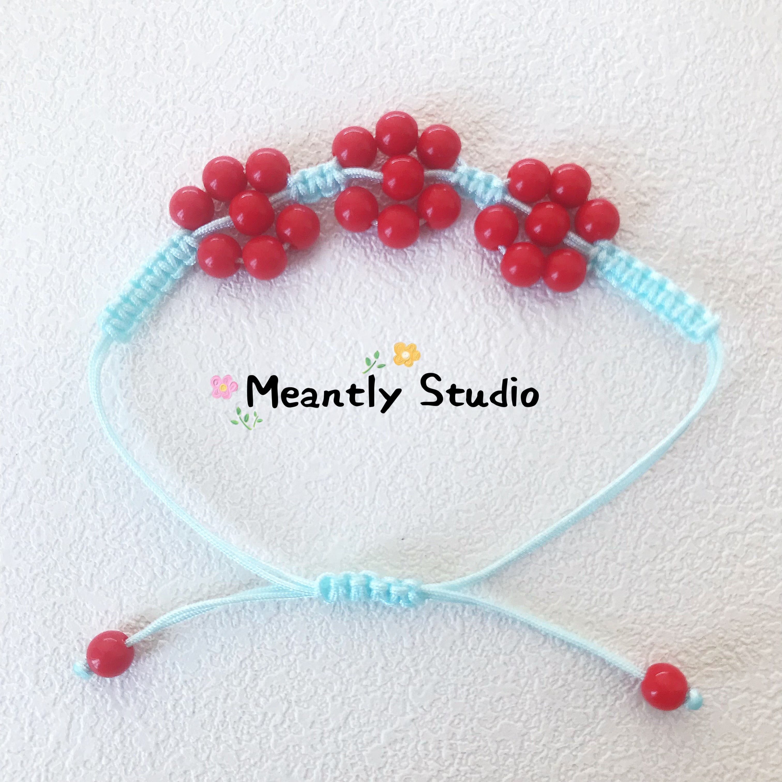 Personalized Beaded Flower Bracelet: Adjustable Macrame Initial Bracelet
