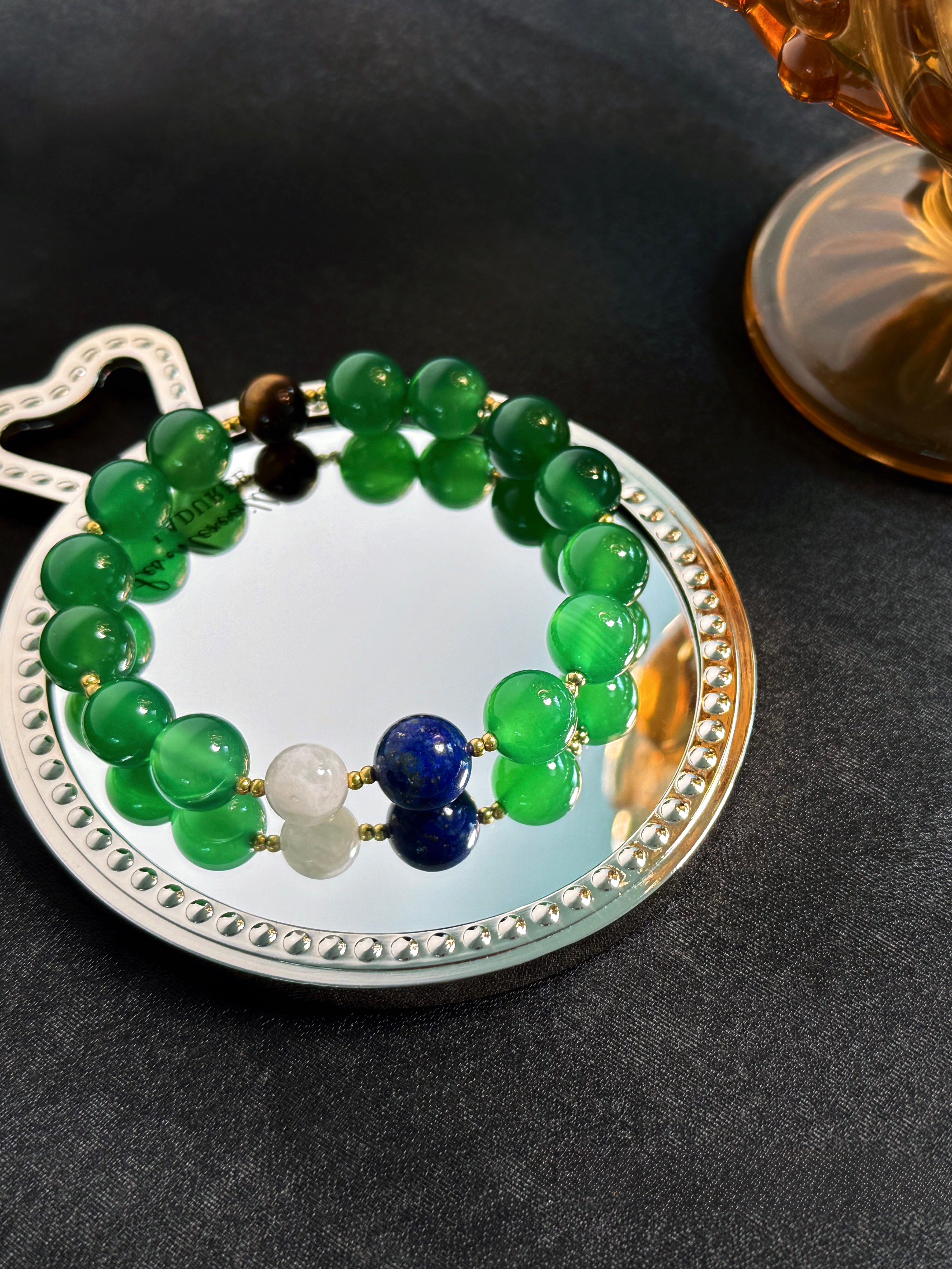 The Queen’s Bracelet Collection 3 | Green Agate, Lapis Lazuli, Moonstone, Tiger’s Eye – Sacred Goddess Energy