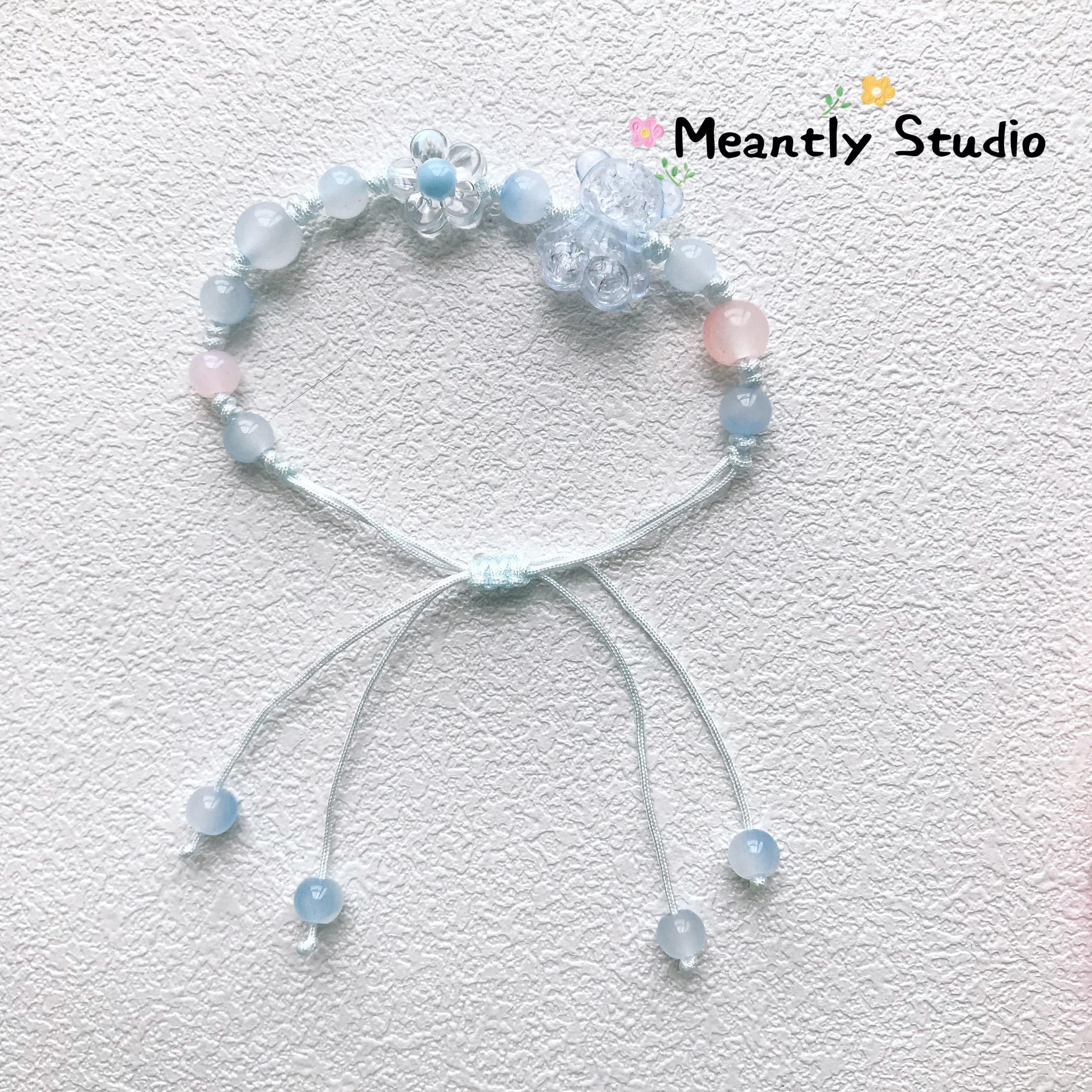 Custom Flower Macaron Color Bead Bracelet | Personalized Handmade Jewelry Gift for her