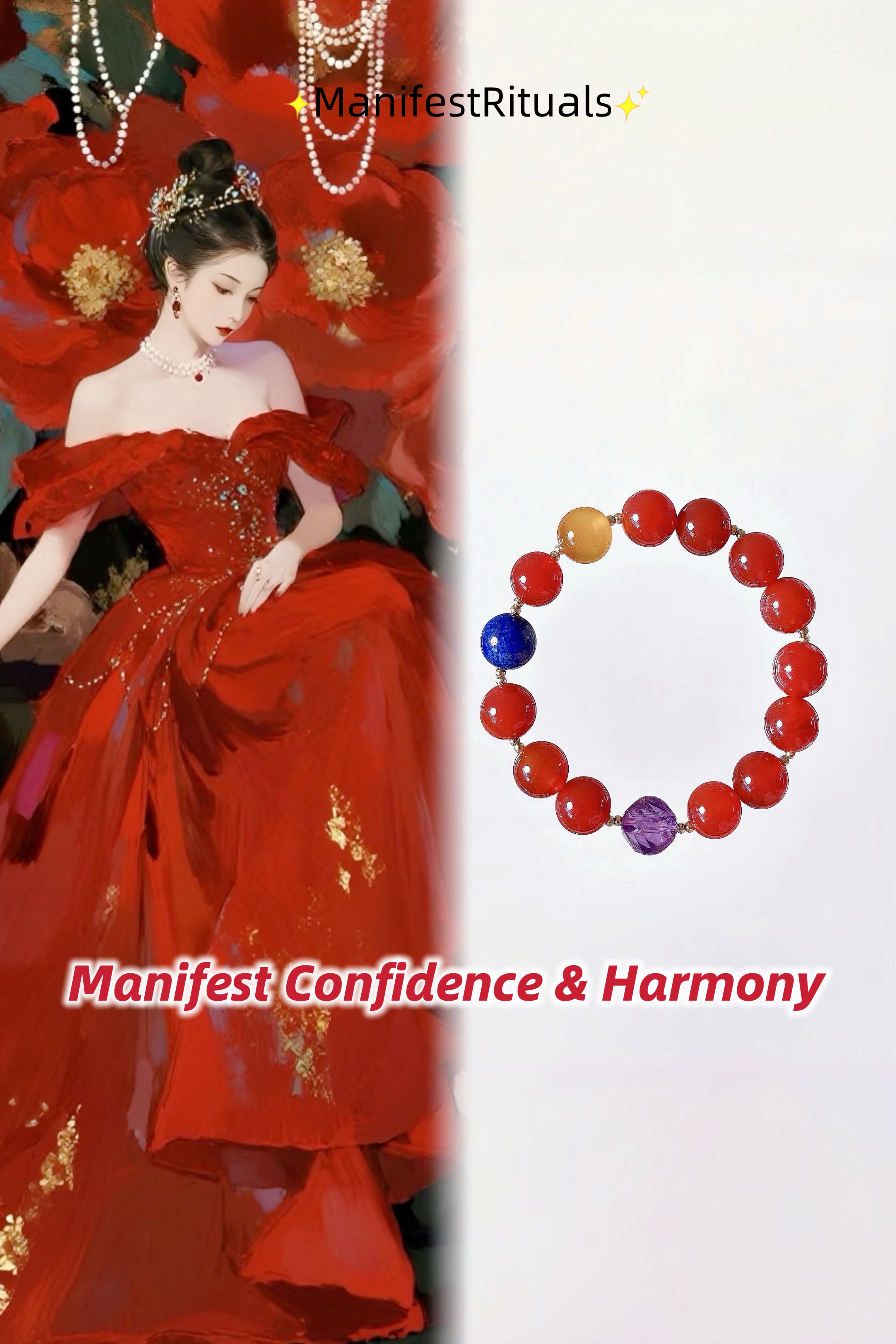 The Queen’s Bracelet Collection 1 | Red Agate, Lapis Lazuli, Yellow Agate Bracelet –Confidence and harmony