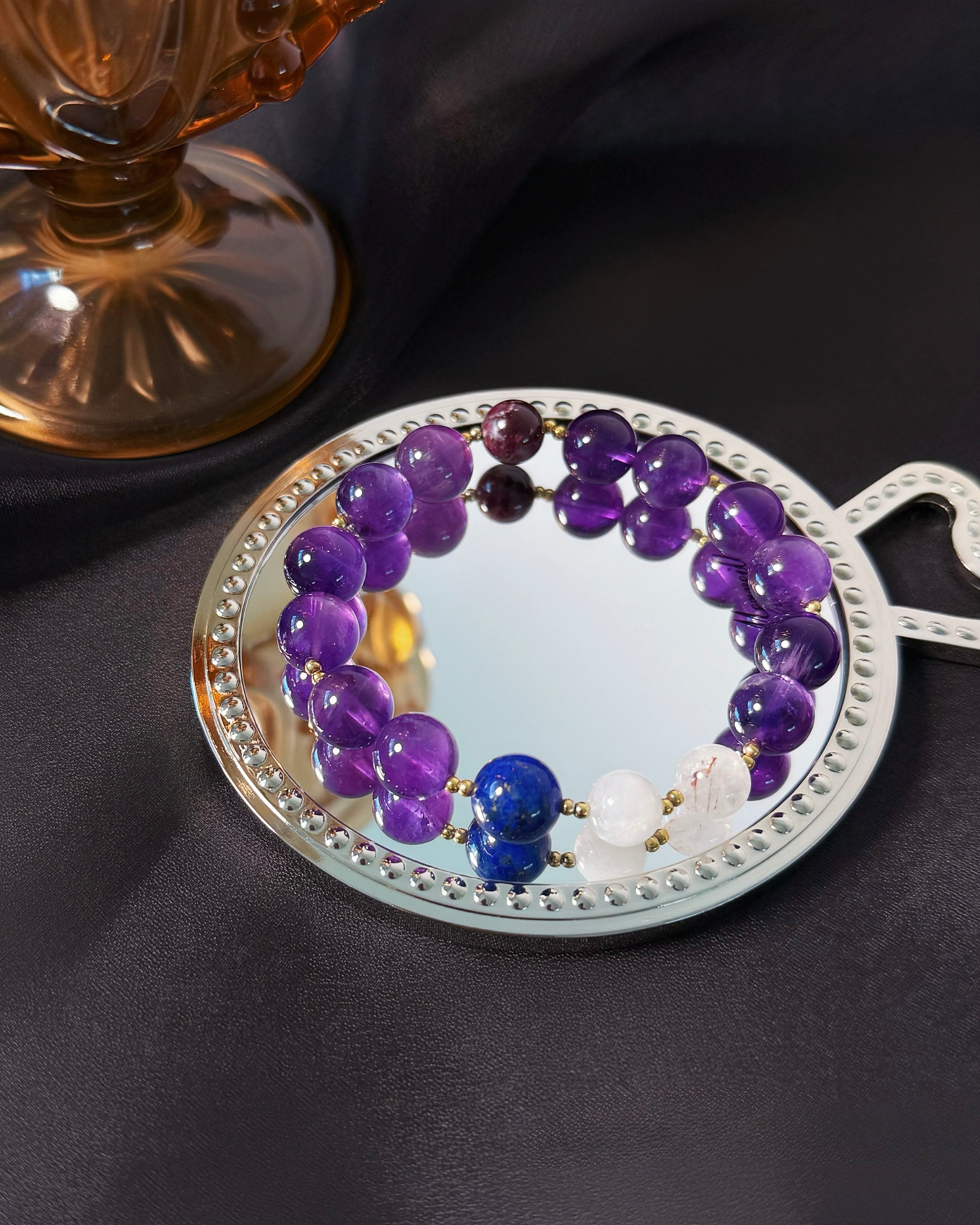 The Queen’s Bracelet Collection 2 | Super Seven, Lapis Lazuli, Amethyst Bracelet – Spiritual Growth