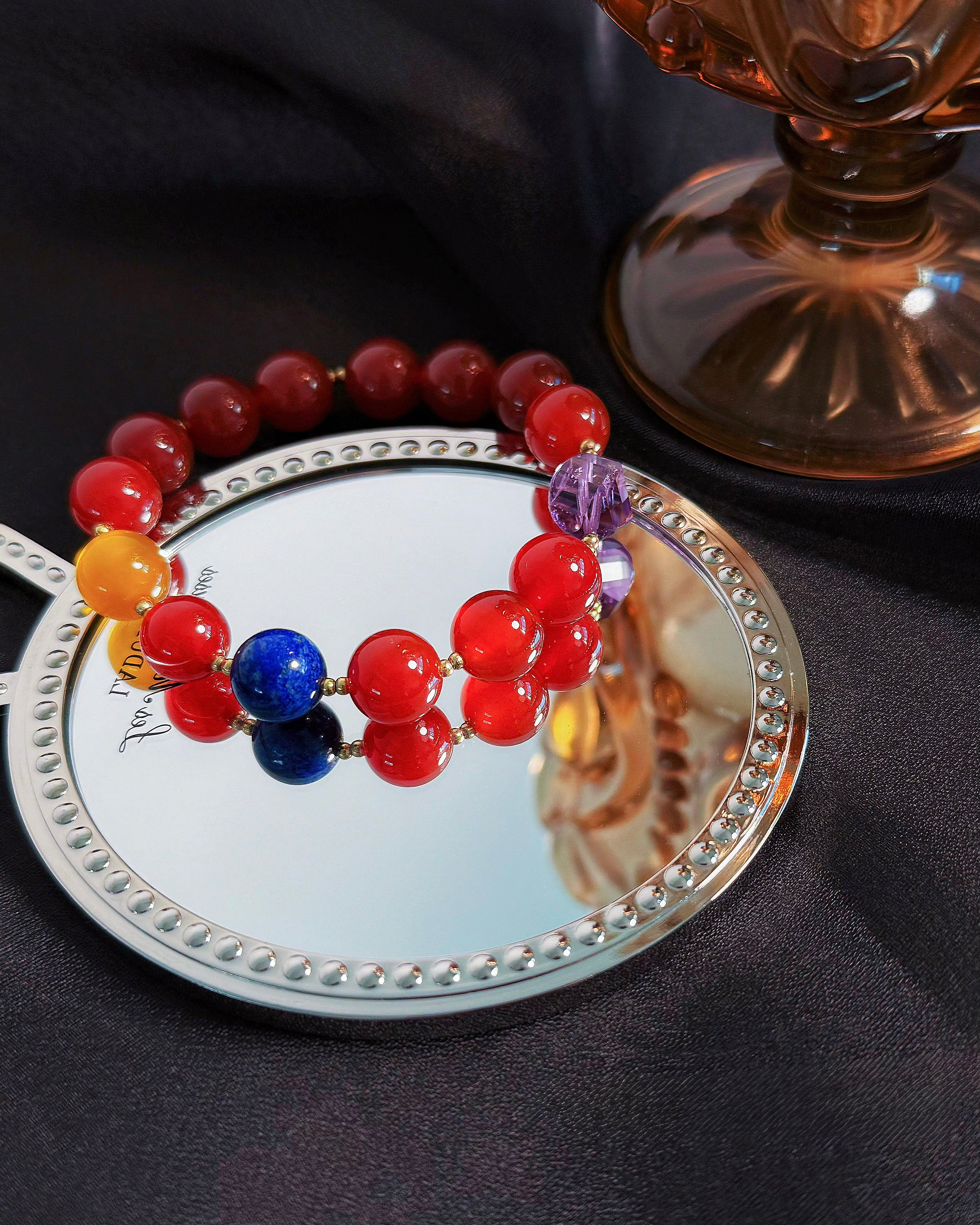 The Queen’s Bracelet Collection 1 | Red Agate, Lapis Lazuli, Yellow Agate Bracelet –Confidence and harmony