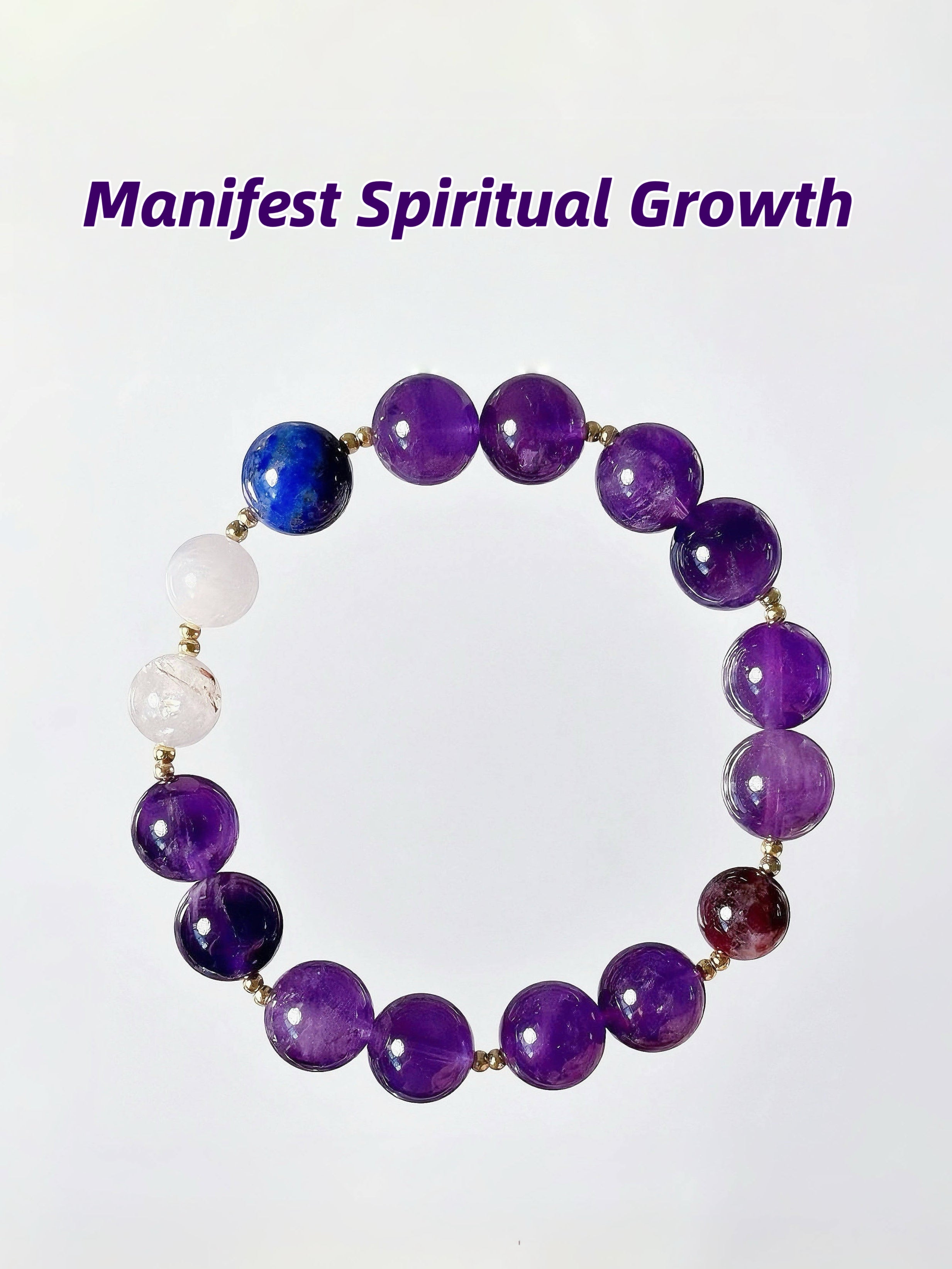 The Queen’s Bracelet Collection 2 | Super Seven, Lapis Lazuli, Amethyst Bracelet – Spiritual Growth