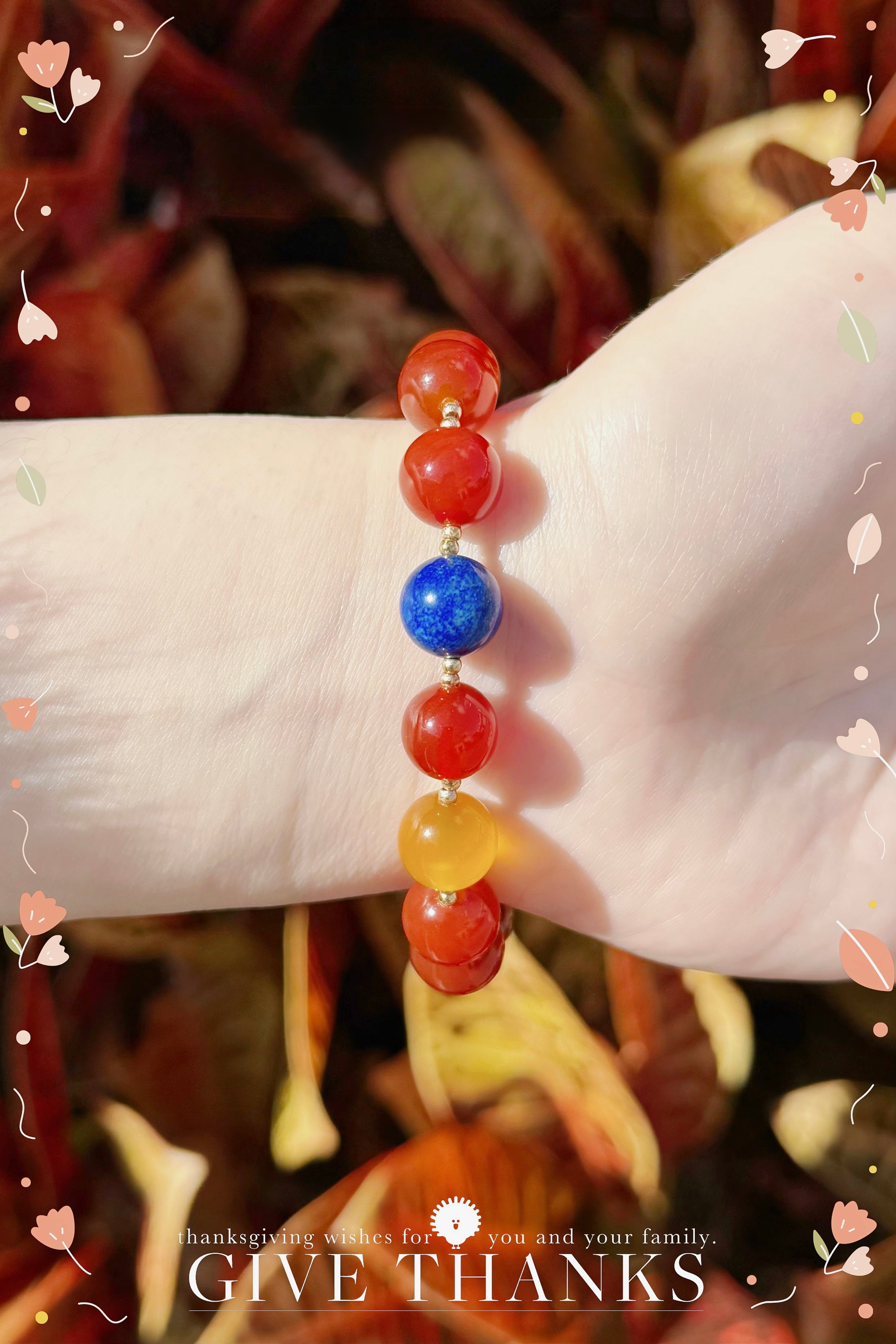 The Queen’s Bracelet Collection 1 | Red Agate, Lapis Lazuli, Yellow Agate Bracelet –Confidence and harmony
