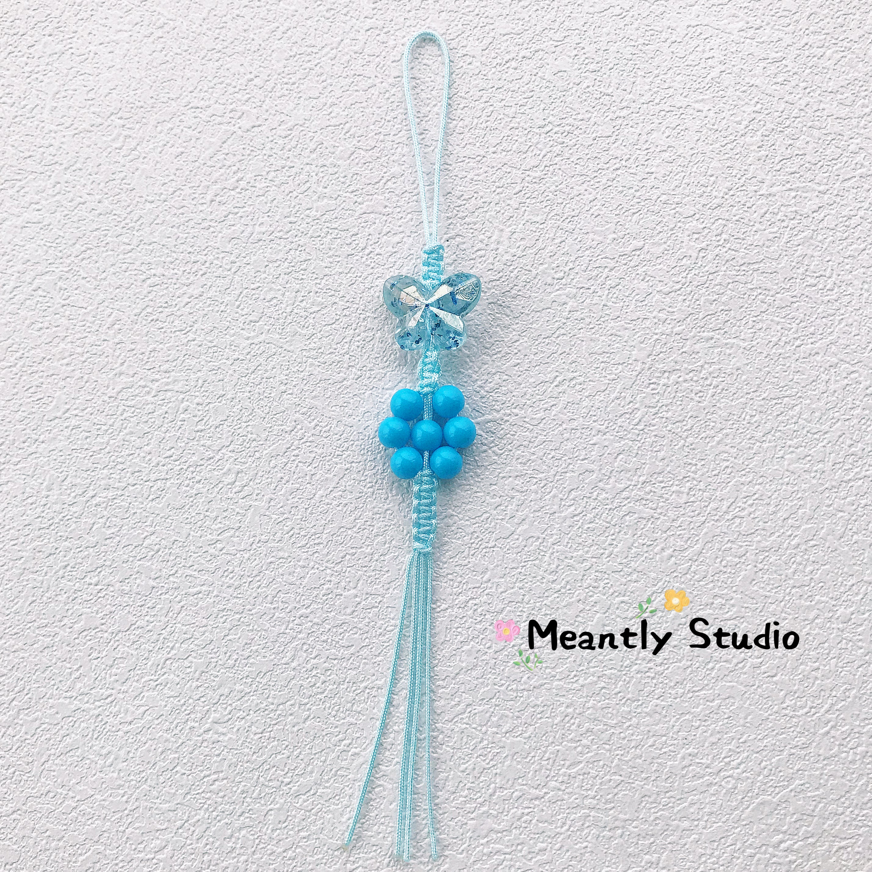 Butterfly & Flower Beaded Phone Strap – Colorful Dopamine Aesthetic Phone Charm, Handmade Beaded Wrist Lanyard, Kawaii Phone Accessory