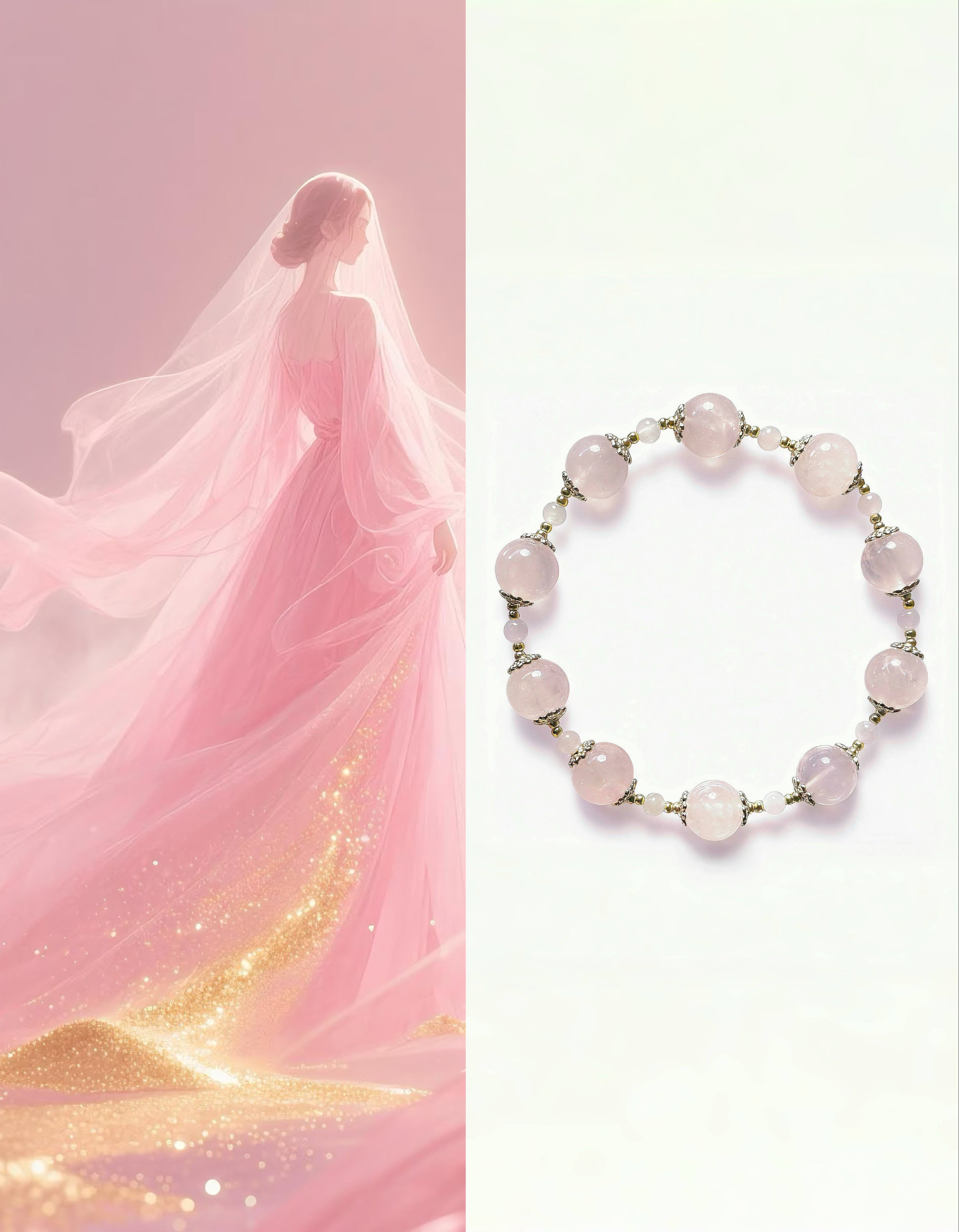 Love & Healing Bracelet – Rose Quartz & Clear Quart