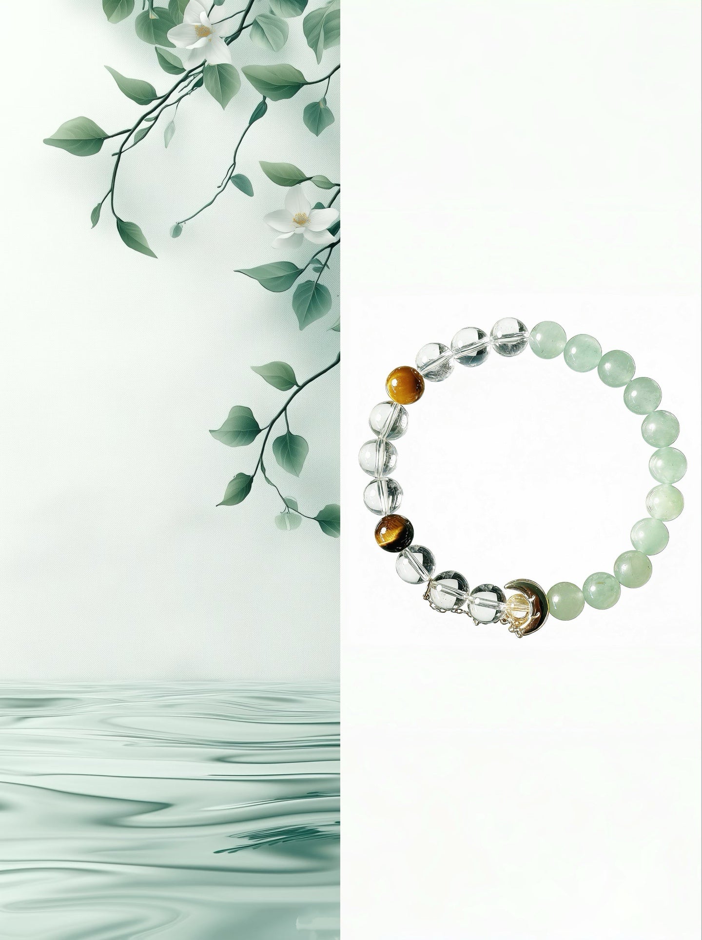 Taurus Zodiac Crystal Bracelet: Green Aventurine & Tiger's Eye Gemstones