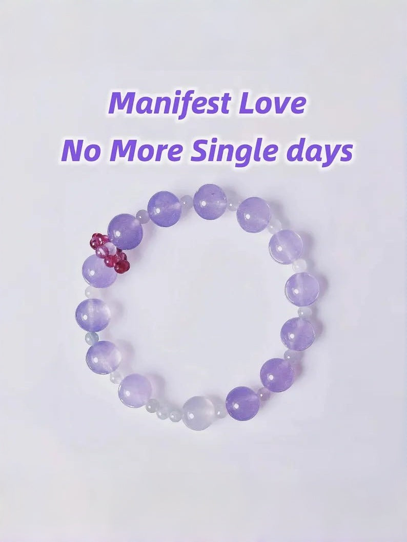 Manifest Love Bracelet – Purple Chalcedony, Red Tourmaline & Jade