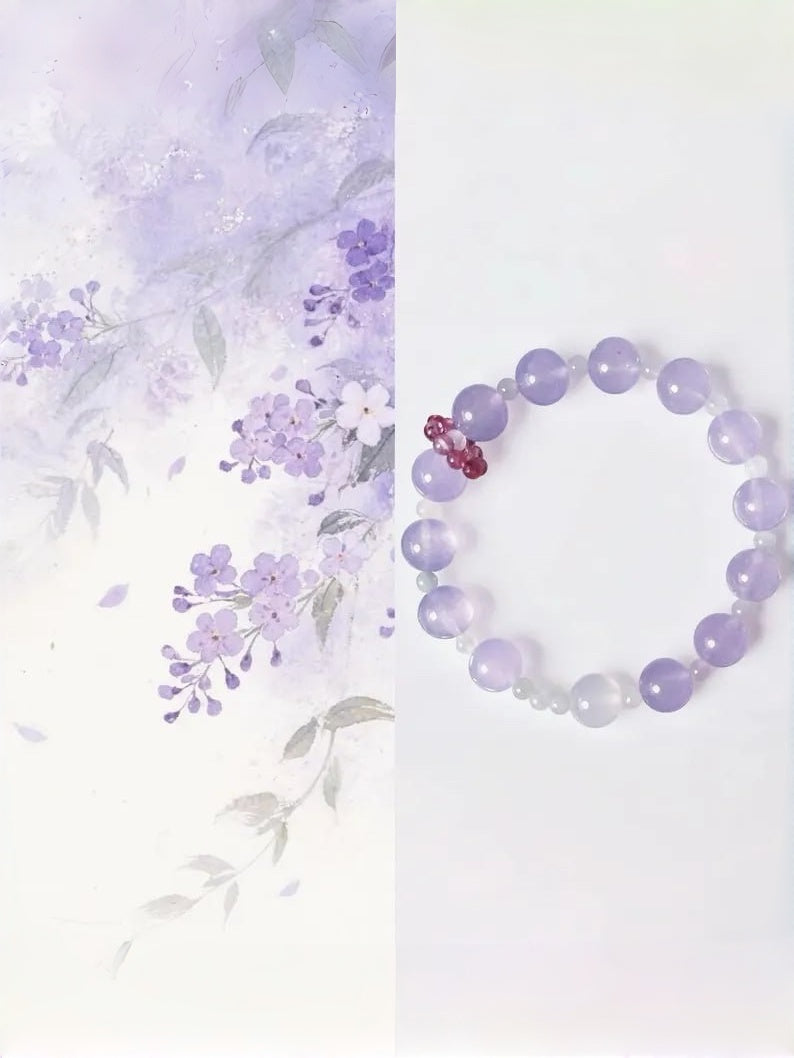 Manifest Love Bracelet – Purple Chalcedony, Red Tourmaline & Jade