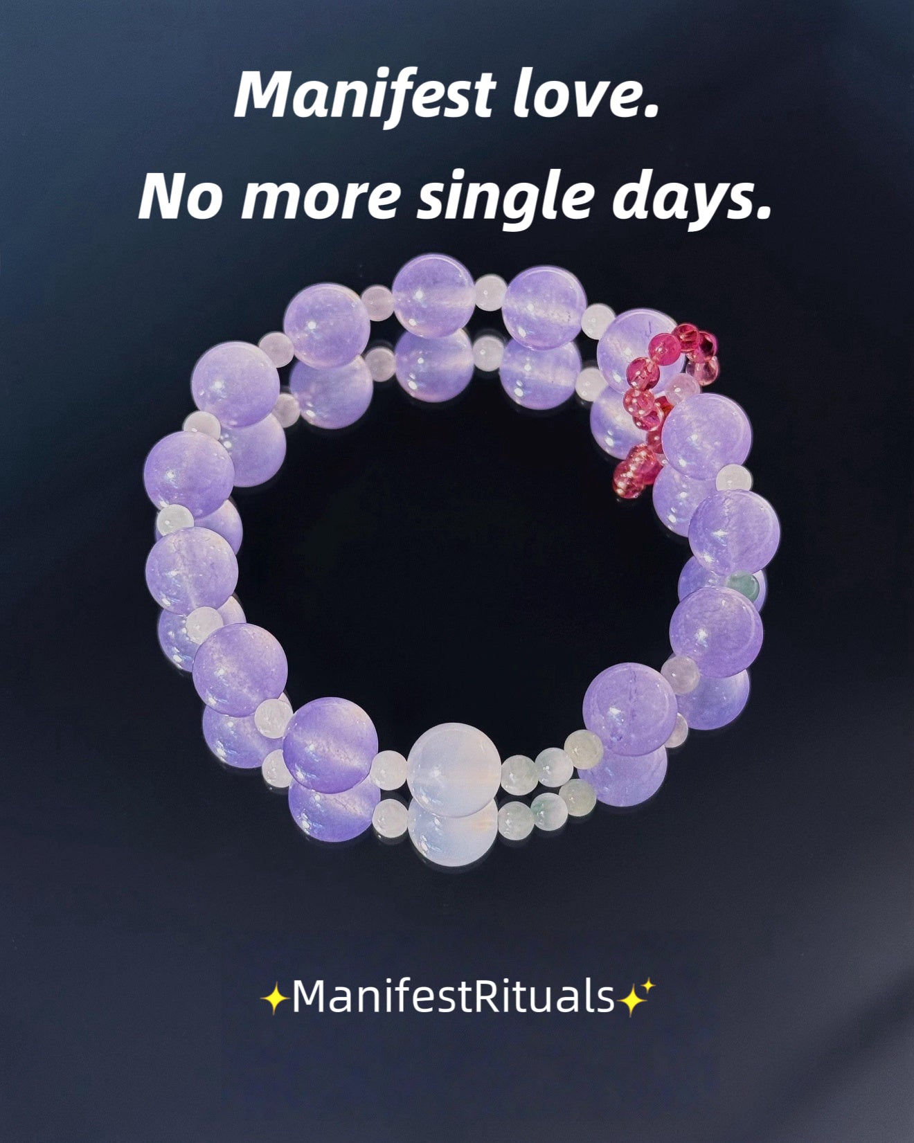 Manifest Love Bracelet – Purple Chalcedony, Red Tourmaline & Jade