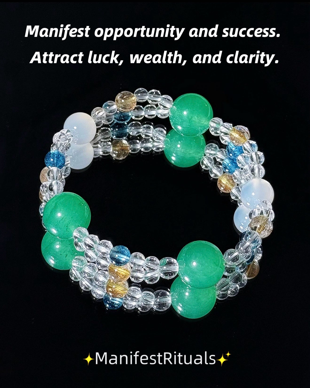 Opportunity & Success Bracelet – Aventurine & Rutilated Quartz