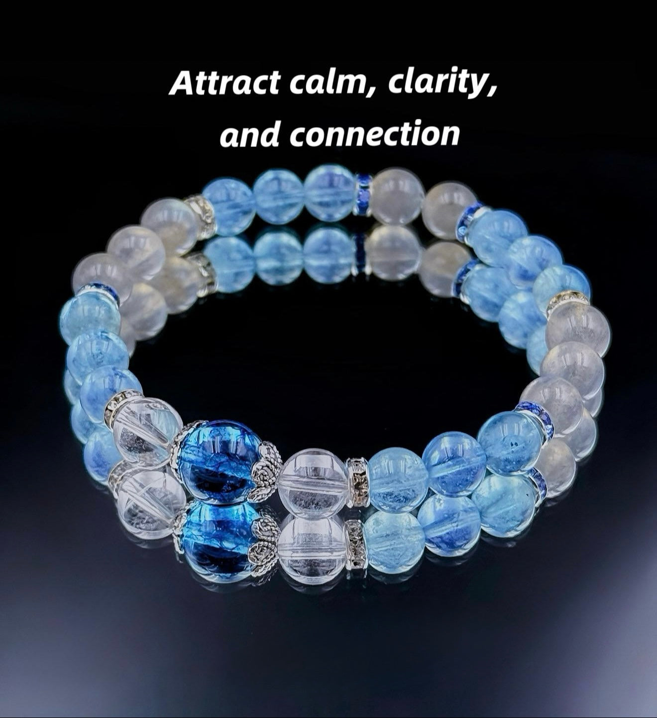 Clarity & Connection Bracelet – Moonstone, Quartz & Aquamarine