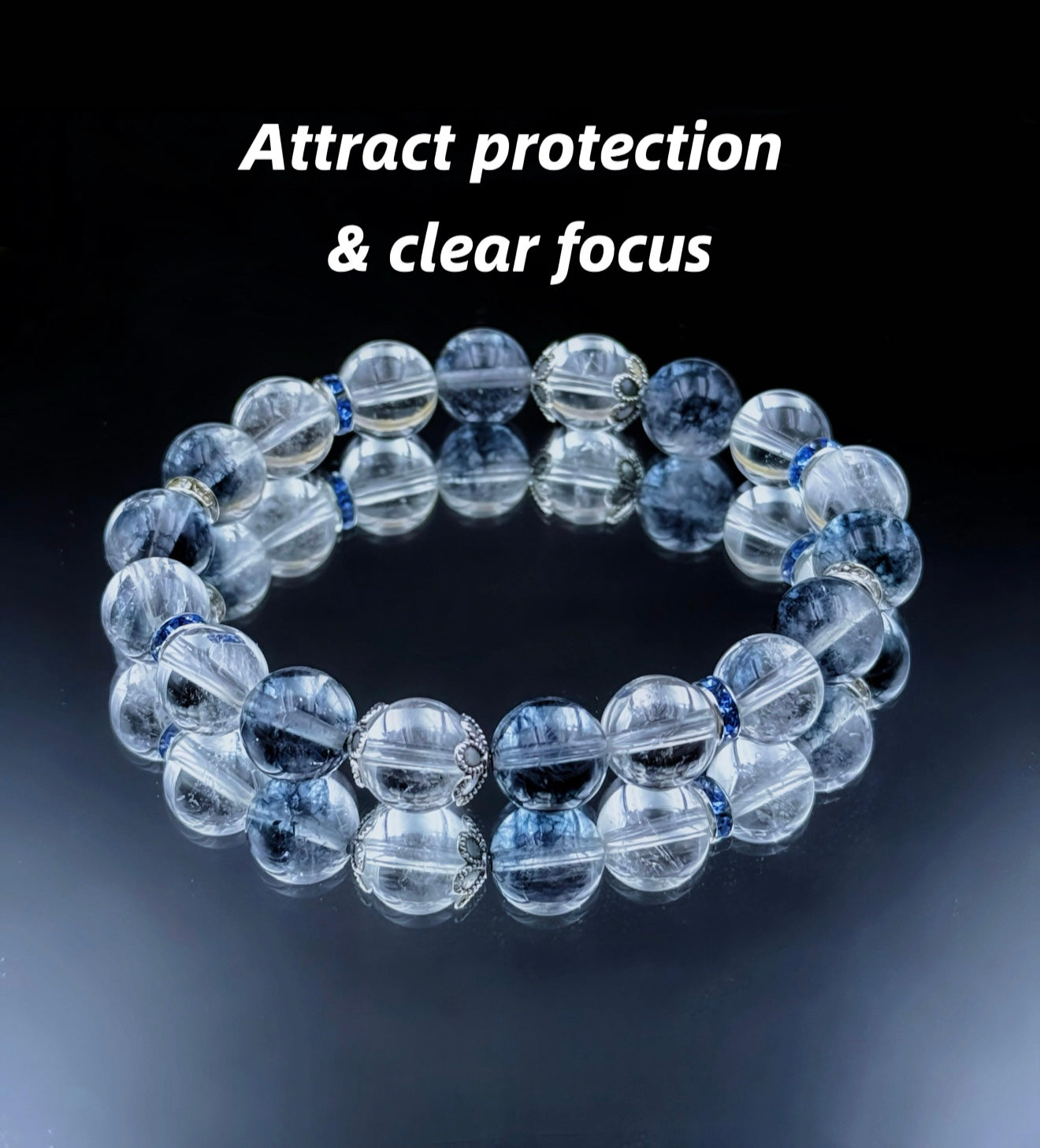 Protection & Clarity Bracelet – Black Flash & Clear Quartz