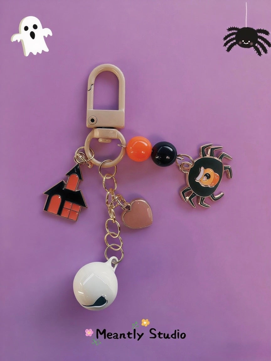 Personalized Halloween Bag Charm: Ghost, Pumpkin, Cat & Vampire
