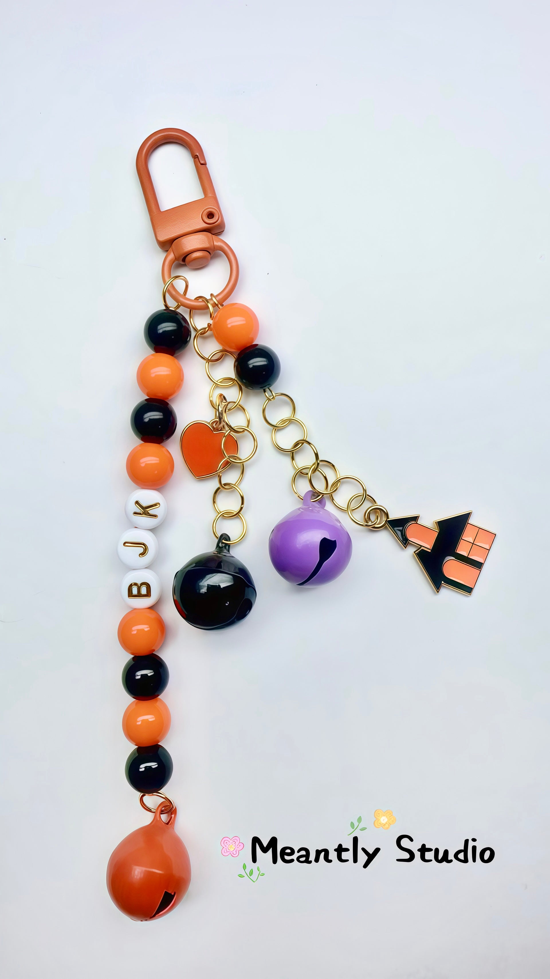 Personalized Halloween Bag Charm: Ghost, Pumpkin, Cat & Vampire