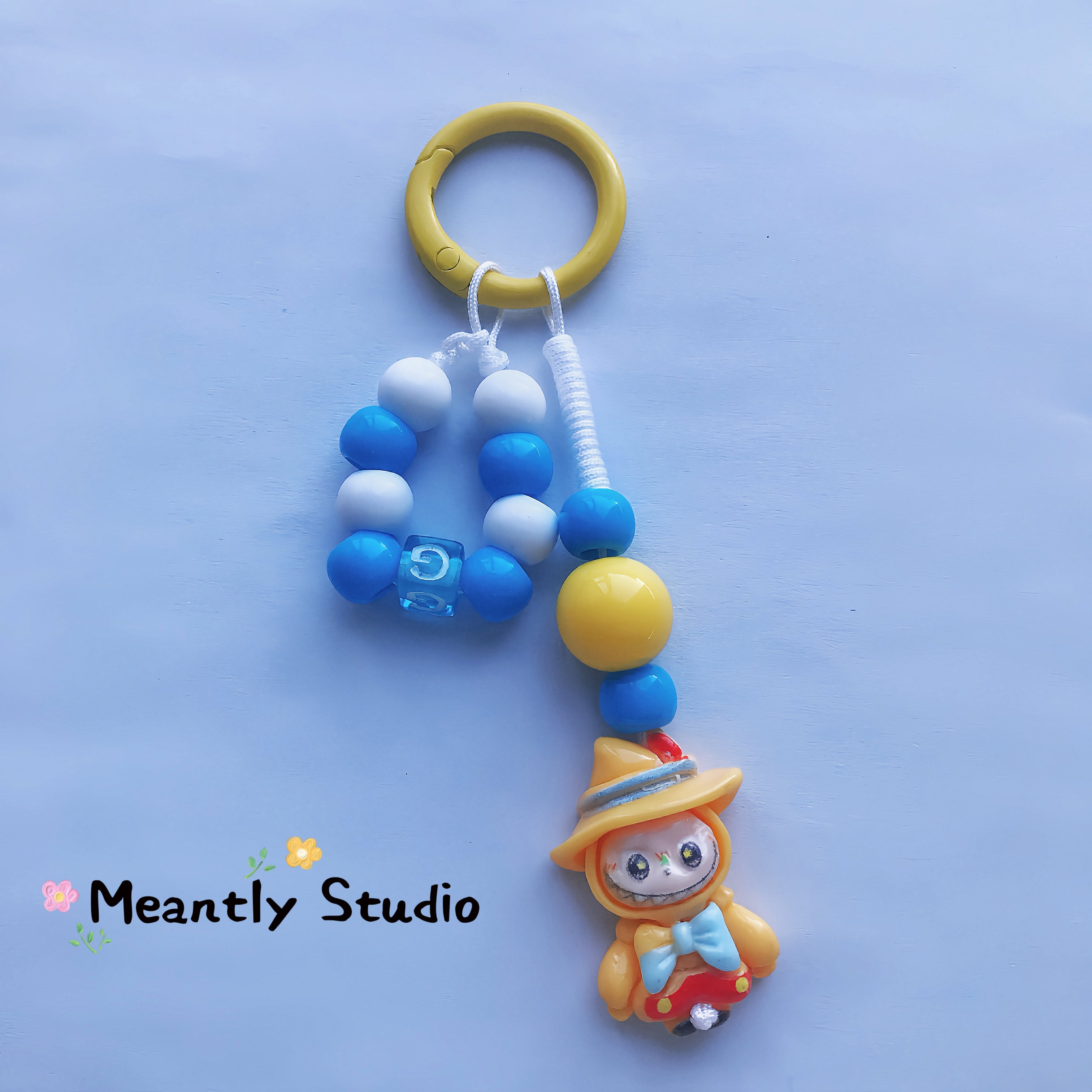 Labubu-Inspired Beaded Keychain: Kawaii Bag Charm with Bell